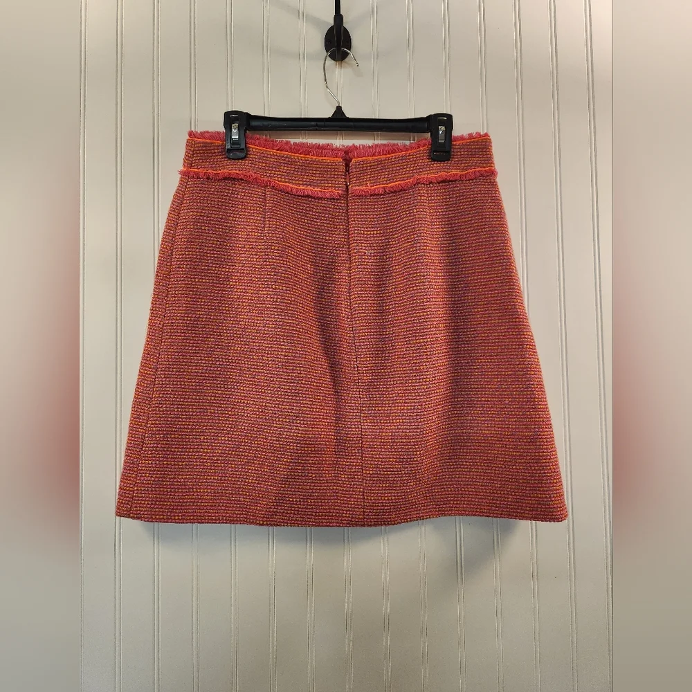 J.CREW Women's Hot Pink Woven Upholstery Textured‎ Mini Skirt Size 12 Colorful